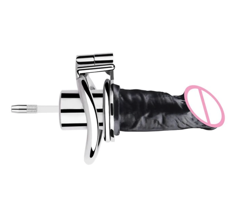 inverted chastity cage with realistic dildo